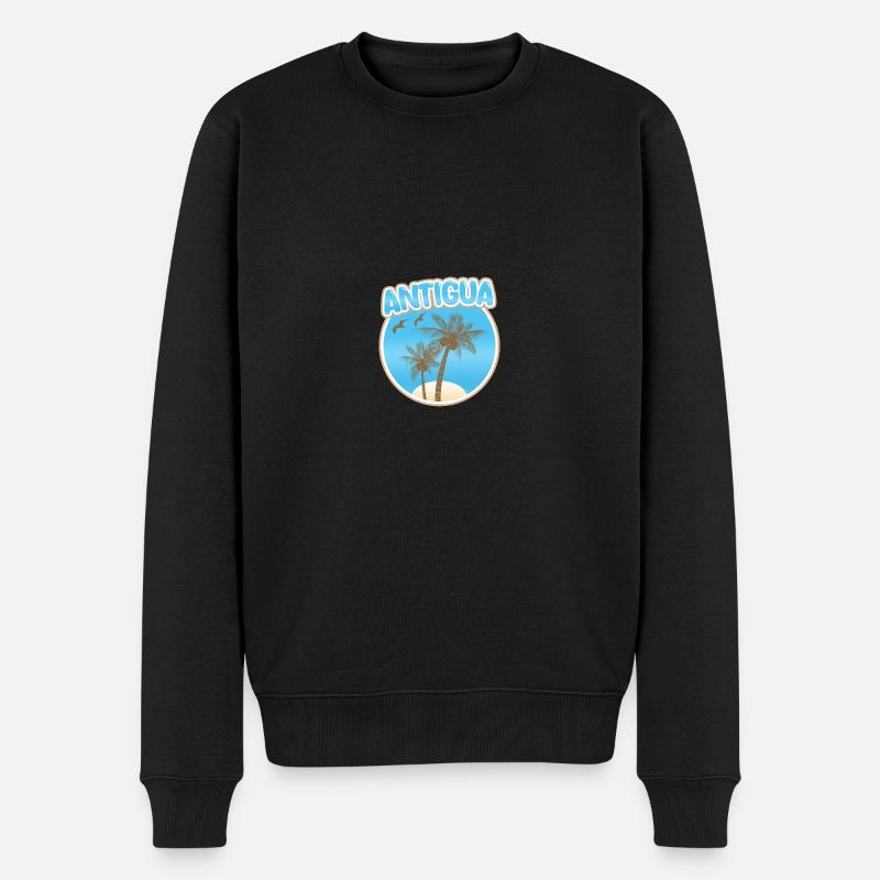 Urlaub Antigua - Männer Premium Bio Pullover - Schwarz