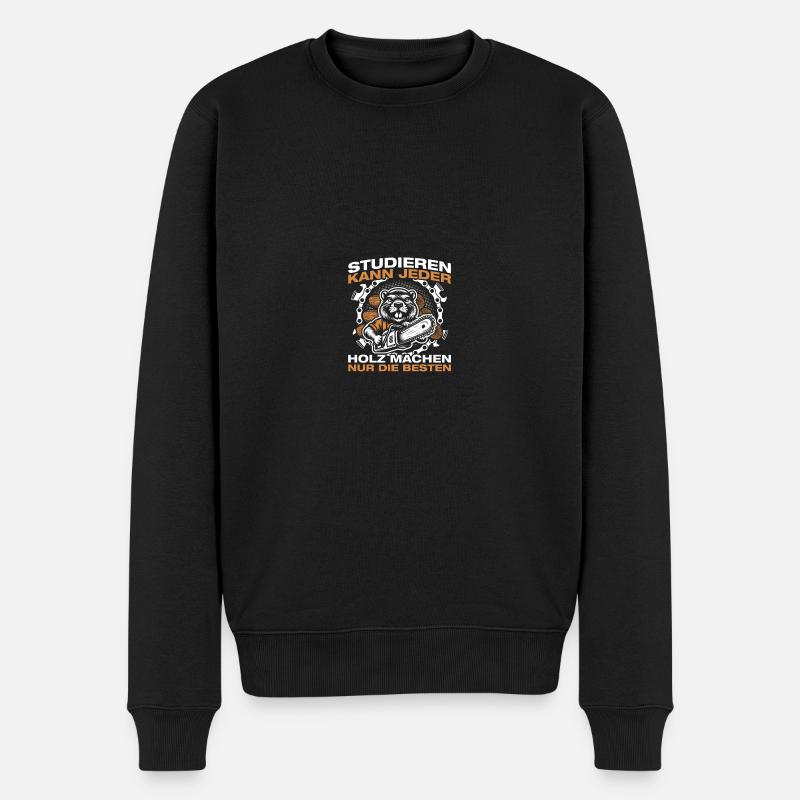 Étude Menuiserie Tronçonneuse Bûcheron - Pull Premium bio Homme - noir