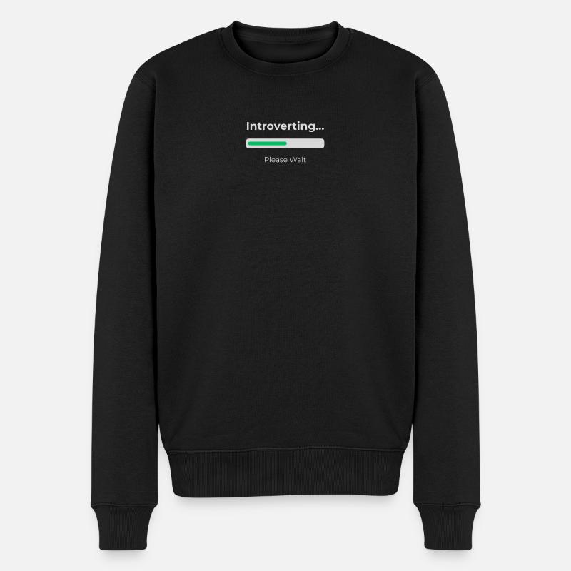 Introvert Loading  - Männer Premium Bio Pullover - Schwarz
