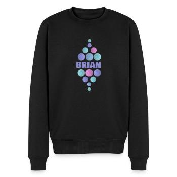 Vorname Brian - Männer Premium Bio Pullover - Schwarz - Vorne - Nico (187cm)