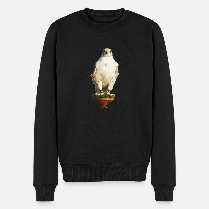 Schöner weißer Gyrfalco - Männer Premium Bio Pullover - Schwarz