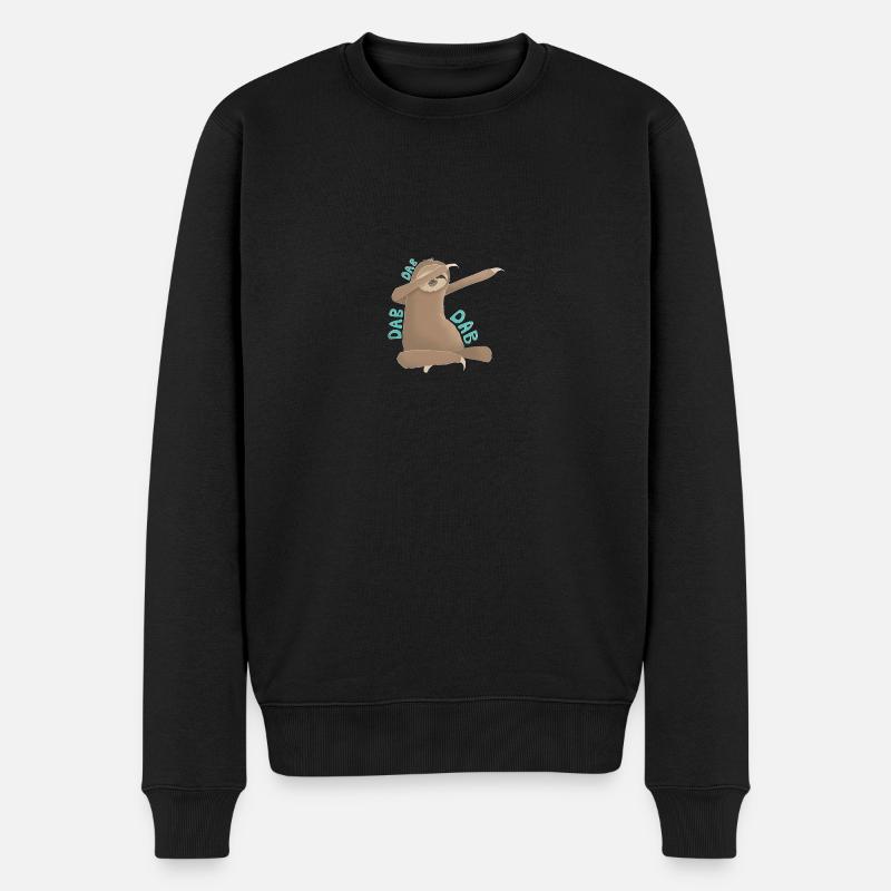 Faultier Dabbi Slothy - Männer Premium Bio Pullover - Schwarz