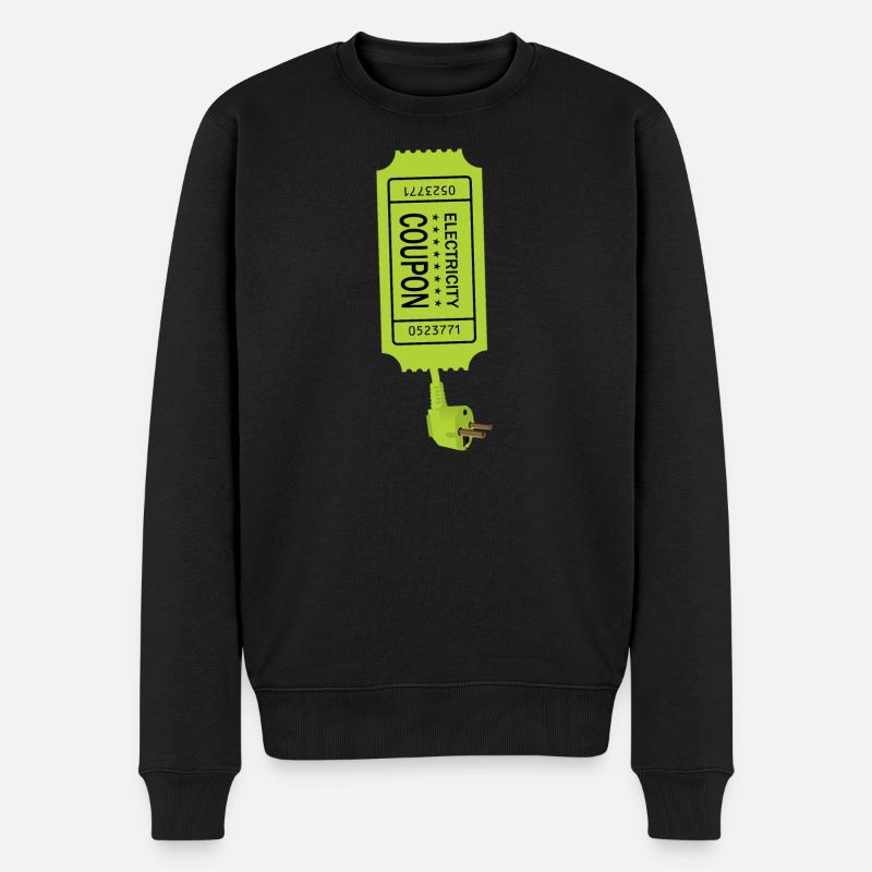 Strom Coupon - Männer Premium Bio Pullover - Schwarz