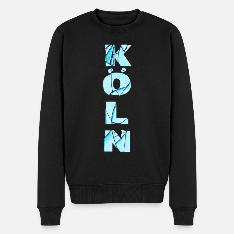 Köln Deutschland Stadt Schrift Skyline Heimat - Männer Premium Bio Pullover - Schwarz