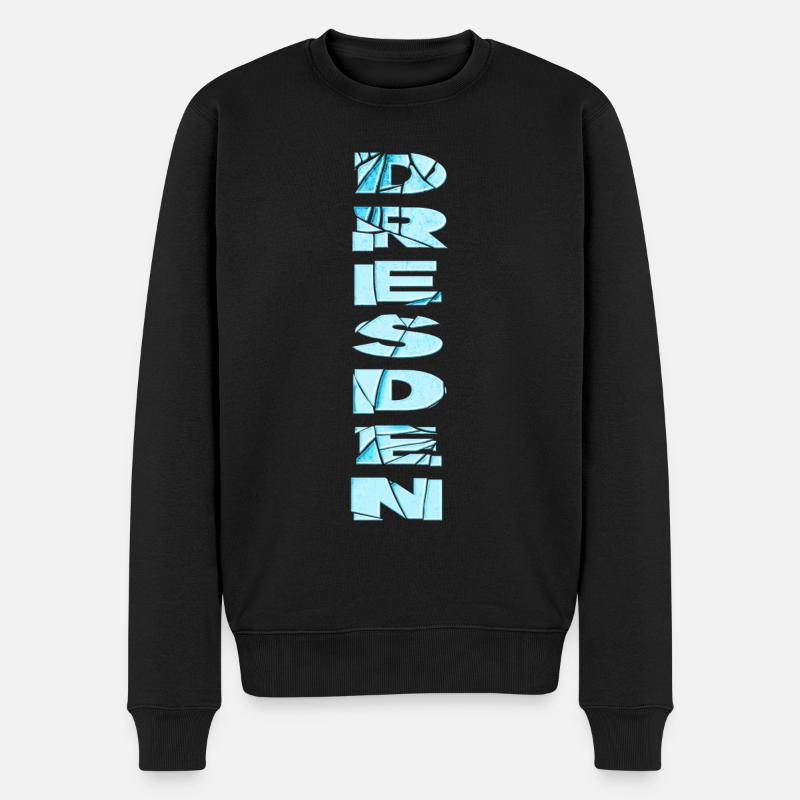 Dresden Deutschland Stadt Schrift Skyline Heimat - Männer Premium Bio Pullover - Schwarz