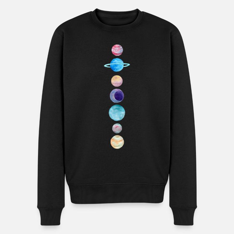 Ausrichten Planets - Männer Premium Bio Pullover - Schwarz
