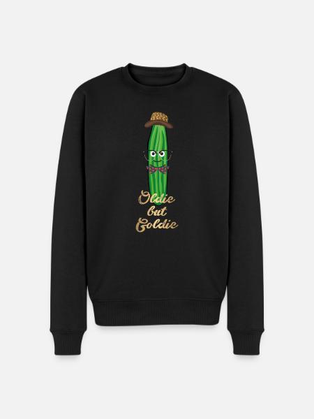 Oldie But Goldie,Gold,Oldie,Oldtimer, Cucumber, Nerd - Men's Premium Organic Jumper - black