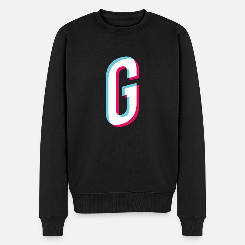 G - Buchstabe G - Männer Premium Bio Pullover - Schwarz