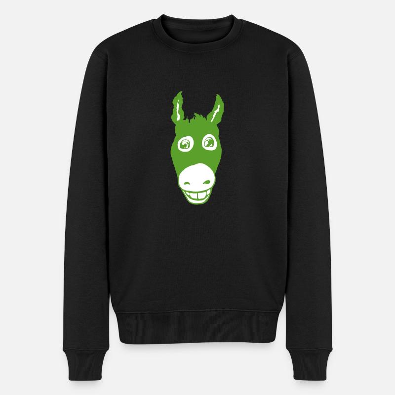 Vert âne souriant - Pull Premium bio Homme - noir