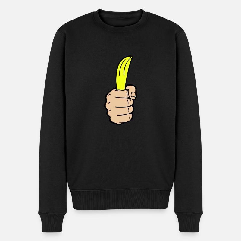 hand banane - Männer Premium Bio Pullover - Schwarz