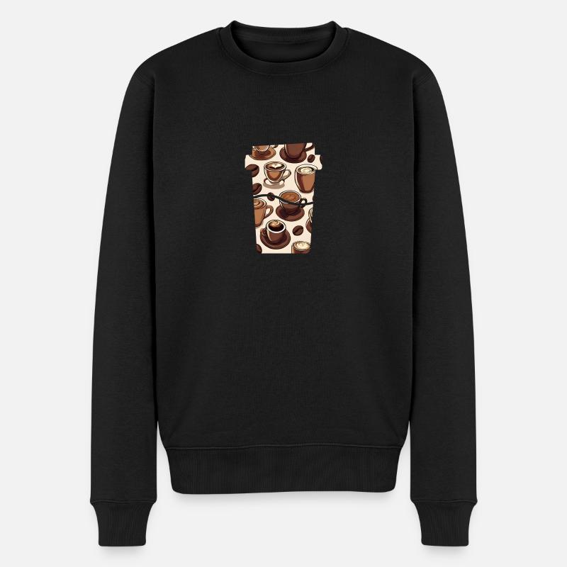 Kaffeezauber Latte Art - Männer Premium Bio Pullover - Schwarz