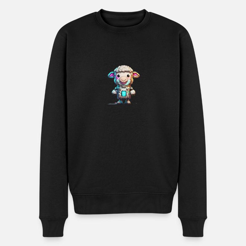 Roboter Schaf - Männer Premium Bio Pullover - Schwarz