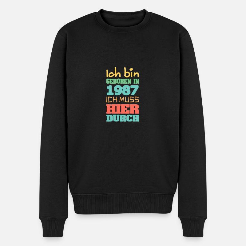 1987 - Männer Premium Bio Pullover - Schwarz
