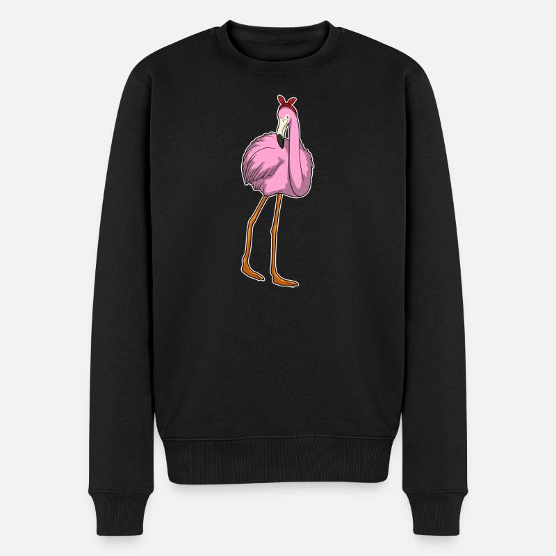 Flamingo Schleife - Männer Premium Bio Pullover - Schwarz