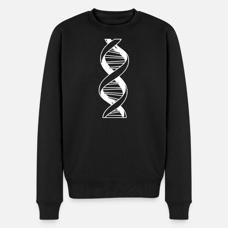 DNA Doppelhelix Skizze - Männer Premium Bio Pullover - Schwarz