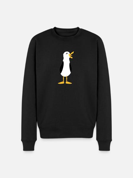 Möwe / seagull (3c) - Männer Premium Bio Pullover - Schwarz