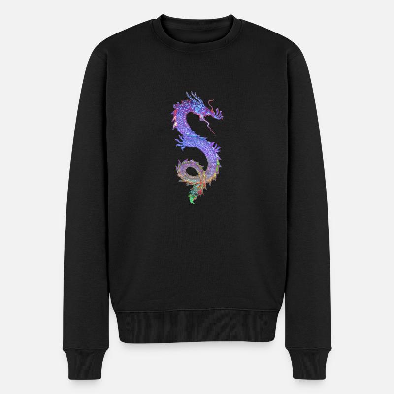 MAGIC DRAGON - Männer Premium Bio Pullover - Schwarz