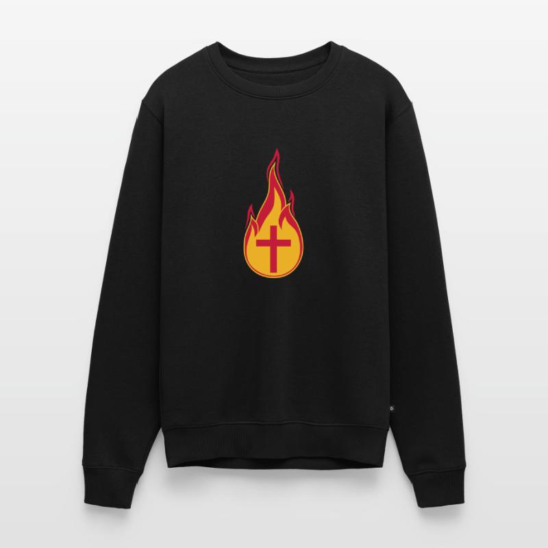 fire flames hot burn burned torch loder Men's Premium Organic Jumper