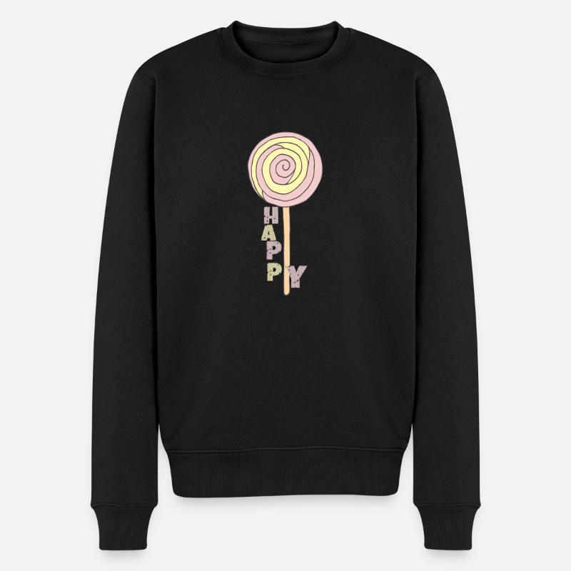 lollipop happy - Männer Premium Bio Pullover - Schwarz