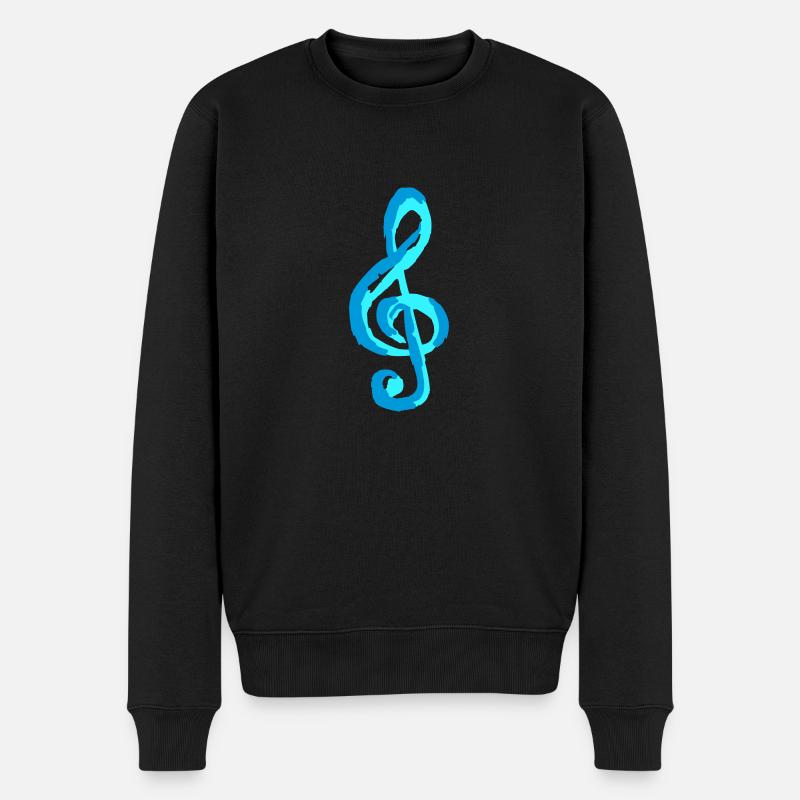 Notenschlüssel - Männer Premium Bio Pullover - Schwarz