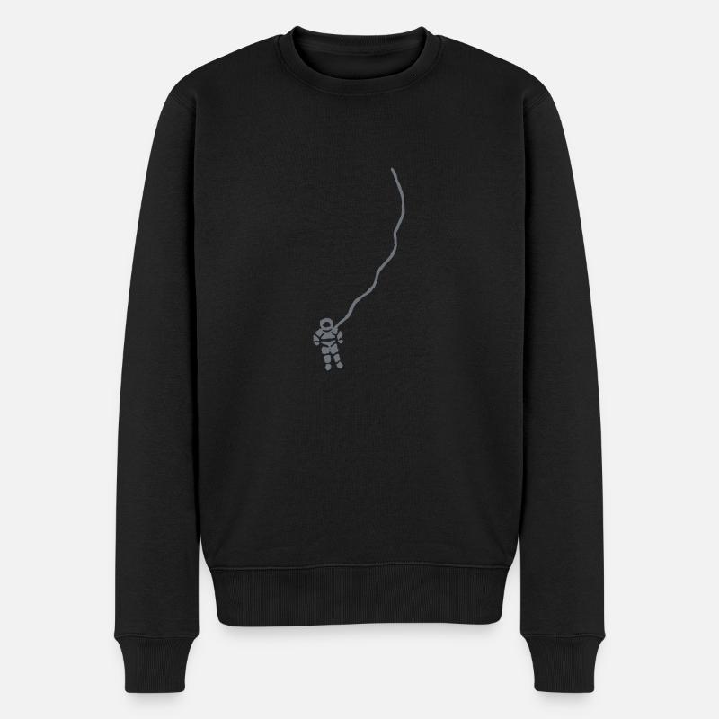 Astronaut im All - Männer Premium Bio Pullover - Schwarz