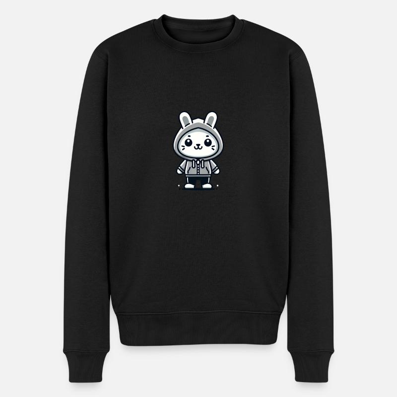 Playful Bunny - Confident and Cool - Männer Premium Bio Pullover - Schwarz
