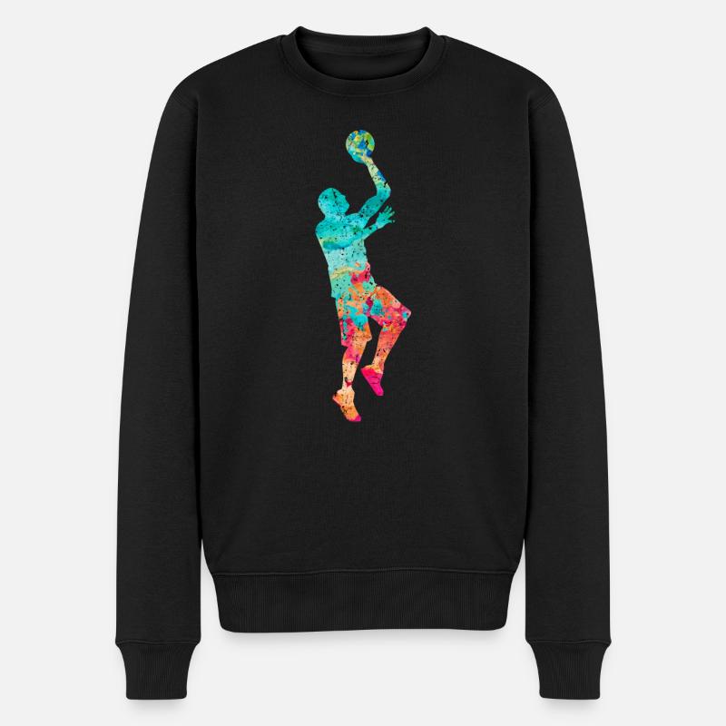 Basketball Player - PopArt - Männer Premium Bio Pullover - Schwarz