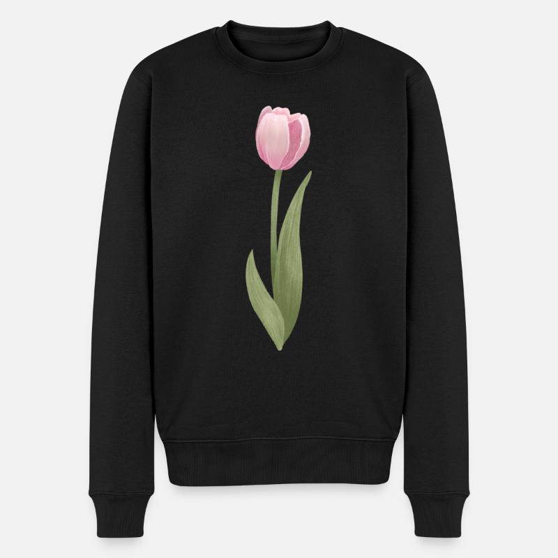 tulipe rose - Pull Premium bio Homme - noir