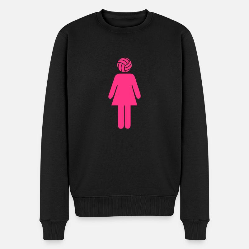 Volleyball Frau - Männer Premium Bio Pullover - Schwarz