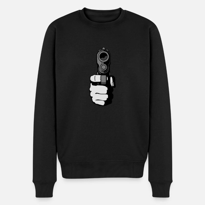 gun - i shoot you - Männer Premium Bio Pullover - Schwarz