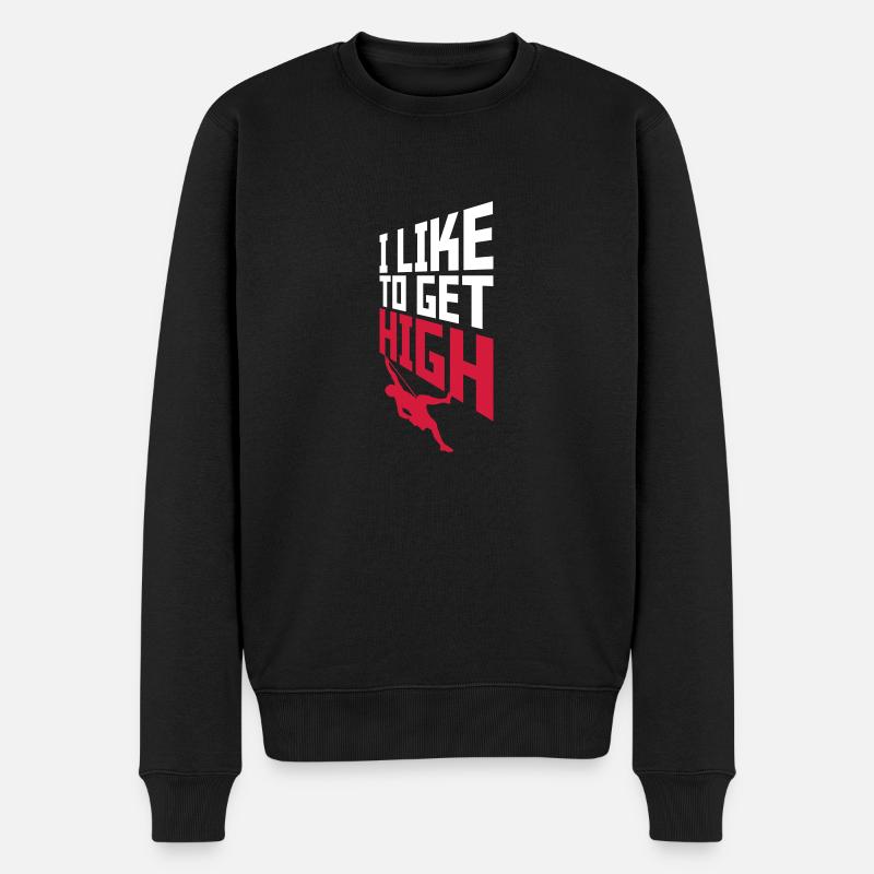 like to get high - Männer Premium Bio Pullover - Schwarz