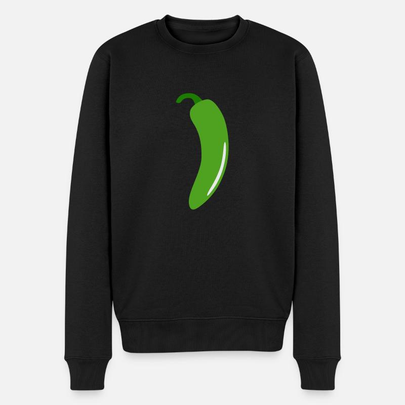 Grüne Chilischote - Männer Premium Bio Pullover - Schwarz