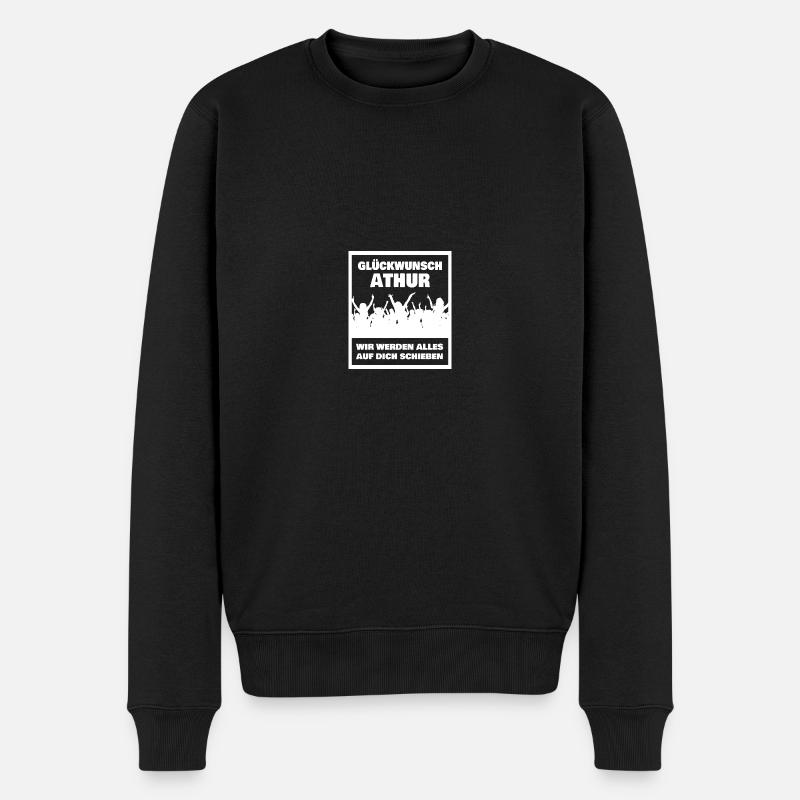 Vorname Athur - Männer Premium Bio Pullover - Schwarz