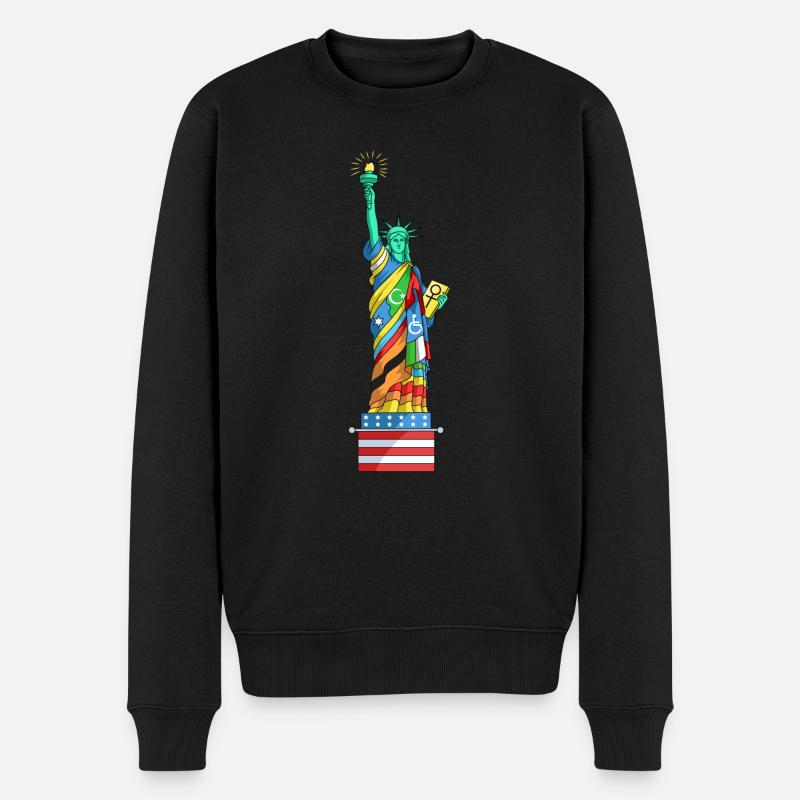 Anti Rassismus Racism - Menschenrechte - Männer Premium Bio Pullover - Schwarz