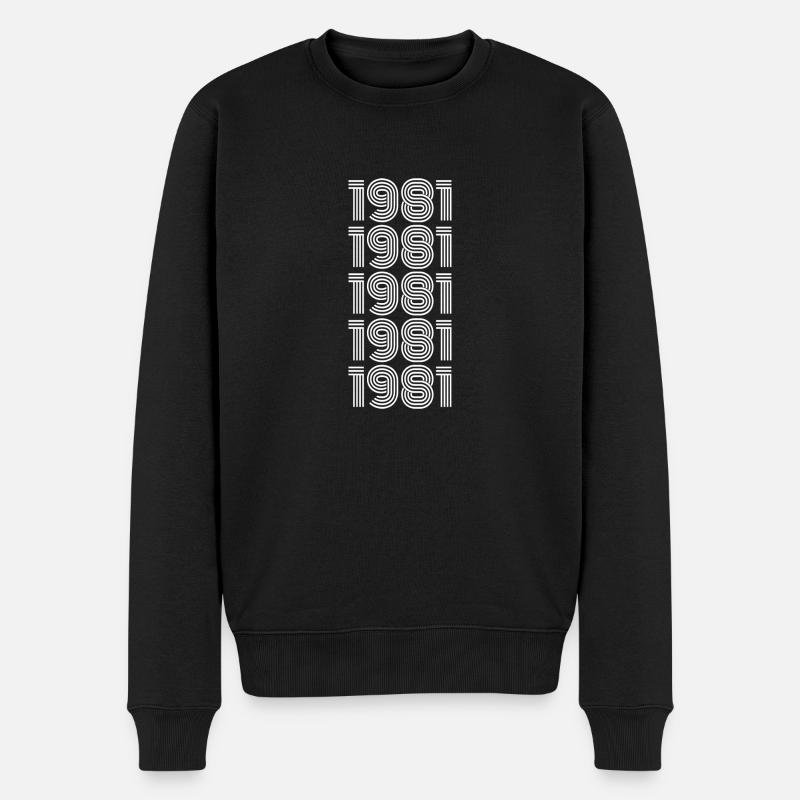 1981 - Männer Premium Bio Pullover - Schwarz