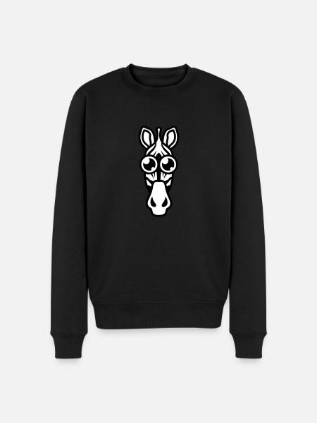 zebra child drawing animals - Men's Premium Organic Jumper - black