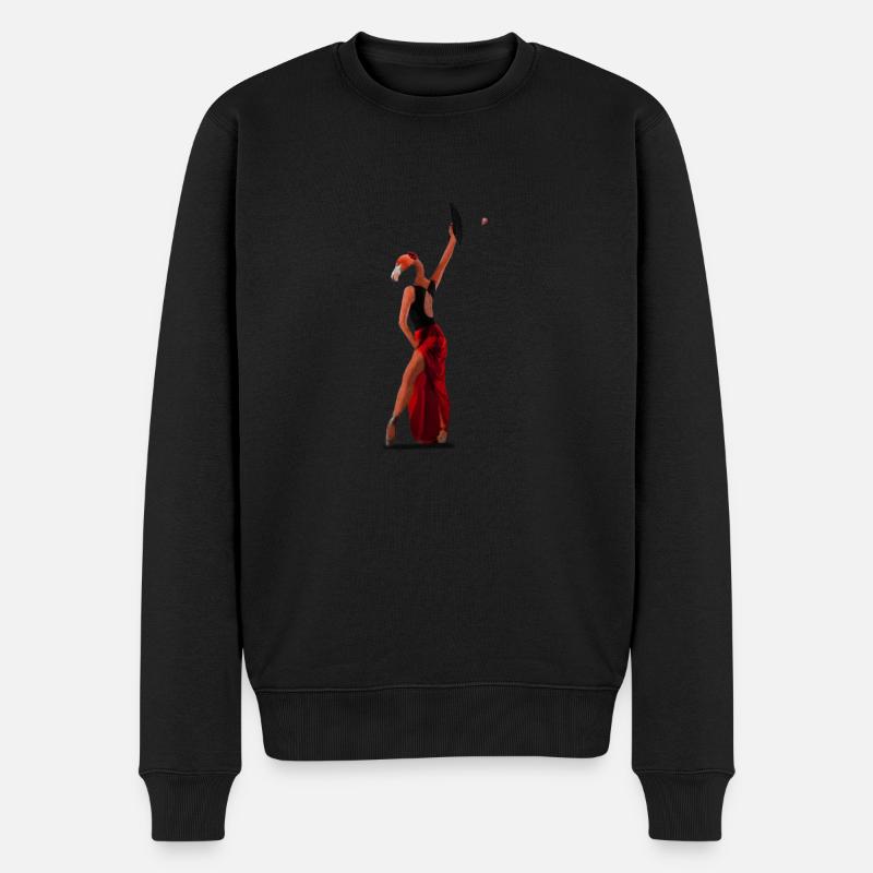Flamenco Flamingo! - Männer Premium Bio Pullover - Schwarz
