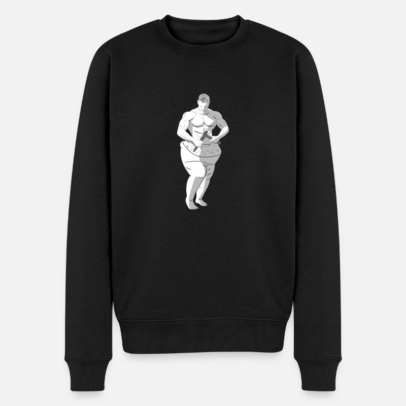 Fitness Abnehmen Männer - Männer Premium Bio Pullover - Schwarz