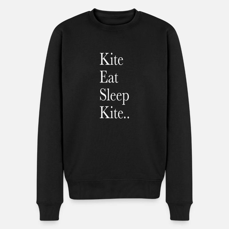 Kite Eat Sleep Kite.. - Männer Premium Bio Pullover - Schwarz