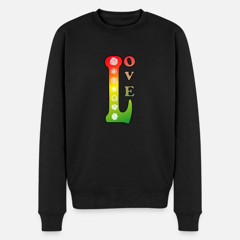 Love Flower Power 70e Rétro - Pull Premium bio Homme - noir