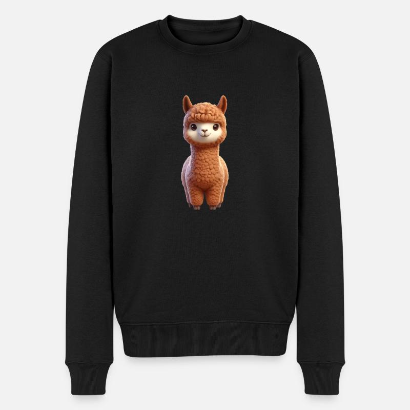 Alpaka 2 - Männer Premium Bio Pullover - Schwarz