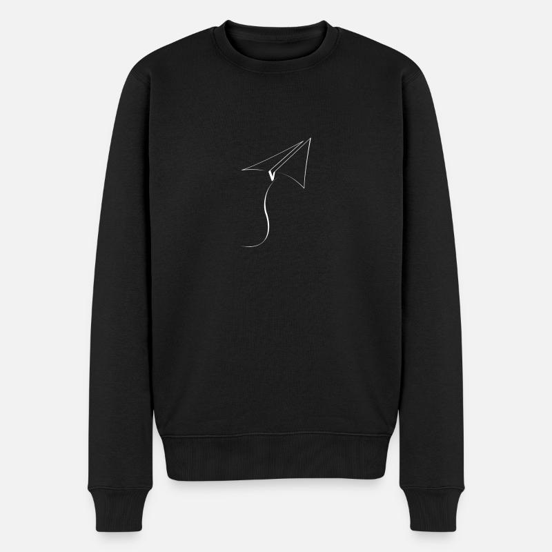 avion en papier blanc - Pull Premium bio Homme - noir