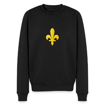 Goldene Lilie - Männer Premium Bio Pullover - Schwarz - Vorne - Nico (187cm)