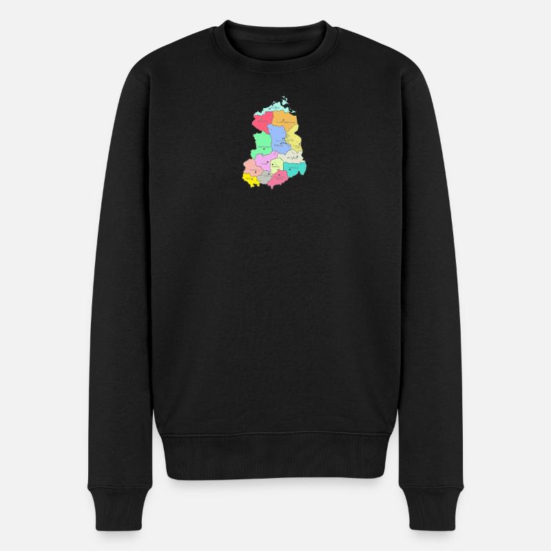 Landkarte DDR - Männer Premium Bio Pullover - Schwarz