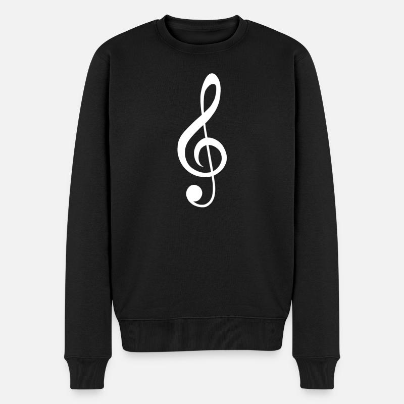 Notenschlüssel - Männer Premium Bio Pullover - Schwarz