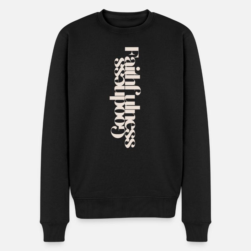 GoodnessFaithfulness - Männer Premium Bio Pullover - Schwarz