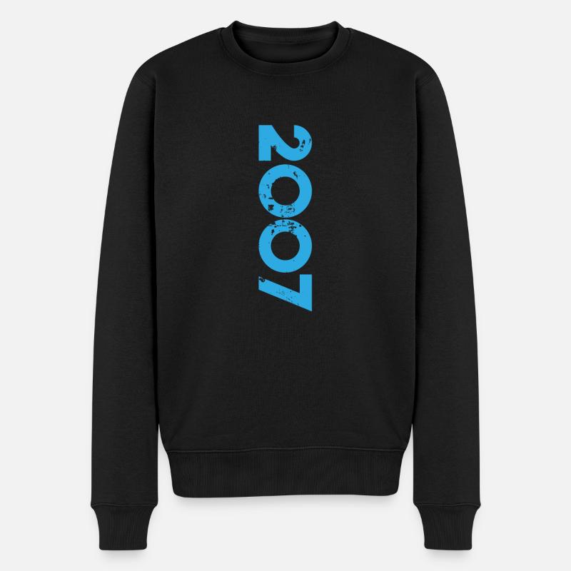 18. Geburtstag Junge Mädchen 18 Jahre 2007 Lustig - Männer Premium Bio Pullover - Schwarz