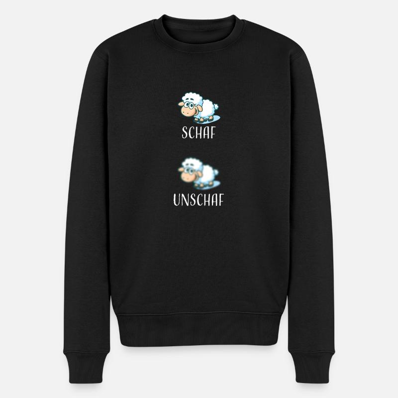 Schaf Unschaf lustiges cooles Geschenk - Männer Premium Bio Pullover - Schwarz