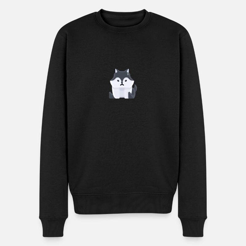 Beau petit chien loup - Pull Premium bio Homme - noir