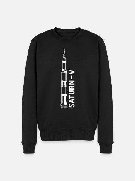 Saturn V - Nasa - Apollo - Männer Premium Bio Pullover - Schwarz